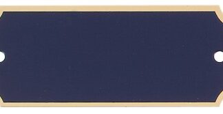2 1/2" x 1" x .020" Black Brass Perpetual Plate with Gold Border