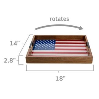 Flag Rectangular Lazy Susan Serve Tray