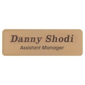 3" x 1" Gold Brass Name Badge Plate