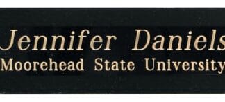 1" x 3"Black Brass Name Badge Plate
