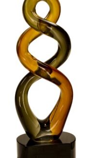 13 1/2" Brown Twist Art Glass