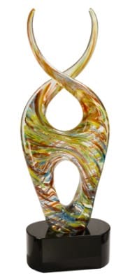 14" Color Twist Art Glass