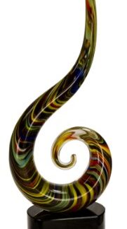 15 1/2" Color Swoop Art Glass