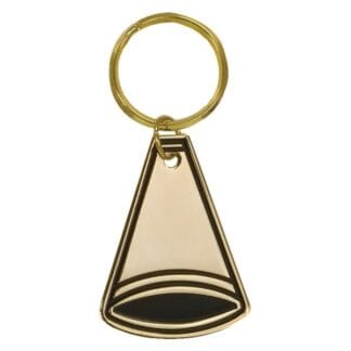 1 1/2" x 2 1/4" Gold Megaphone Brass Keychain