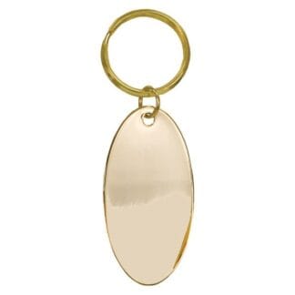 1 1/4" x 2 1/4" Gold Oval Brass Keychain