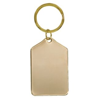 1 1/2" x 2 1/2" Gold Tablet Brass Keychain