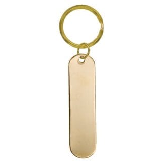 3/4" x 3" Gold Bar Brass Keychain