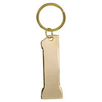 3/4" x 2 3/4" Gold #1 Brass Keychain