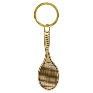 1" x 3" Gold Tennis Brass Keychain