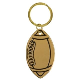 1 1/2" x 2 1/2" Gold Football Brass Keychain