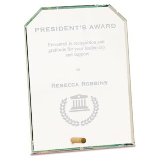 Clear Clipped Corners Rectangle CrystalEdge Glass