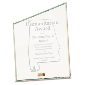 Clear Slant Rectangle CrystalEdge Glass