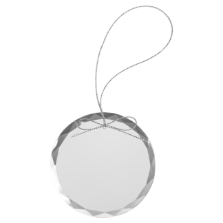 3 1/4" Round Clear Glass Ornament with Silver String