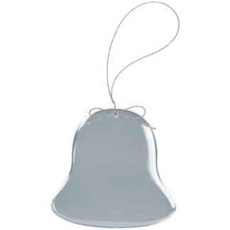 3" Bell Clear Glass Ornament with Silver String
