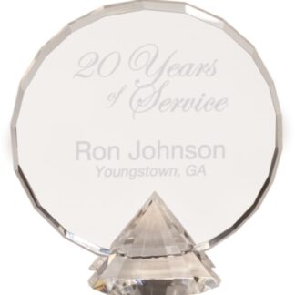 Clear Round Crystal on Clear Diamond Base