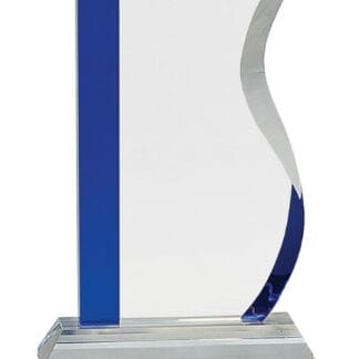 Blue Edge Crystal Wave on Clear Base