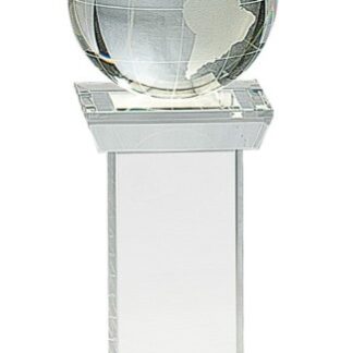 8" Crystal Globe on Clear Tower