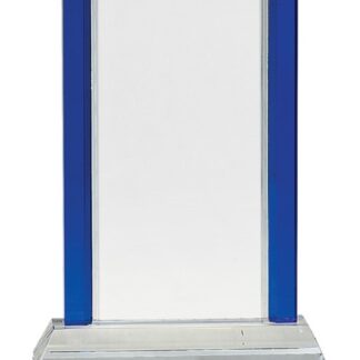 8 1/2" Blue 2-Edge Crystal on Clear Base