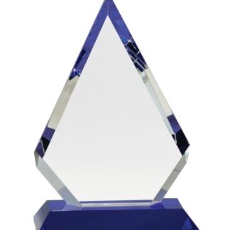 9" Clear Crystal Diamond on Blue Pedestal Base