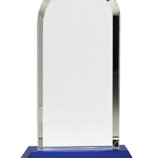 9 1/4" Clear Crystal Dome on Blue Pedestal Base