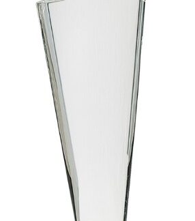10 3/4" Clear Crystal Golf Wave on Black Pedestal Base