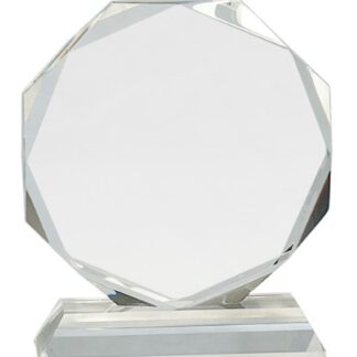 Clear Crystal Octagon on Clear Pedestal Base