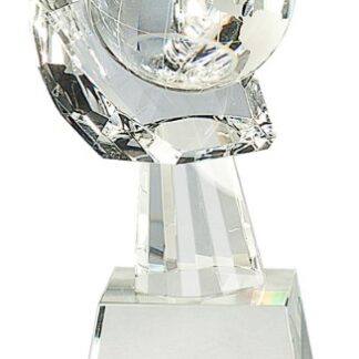 8" Clear Crystal Globe in Hand