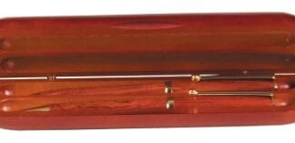 6 3/4" x 2" Rosewood Finish 2-Pen Case
