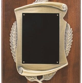 Genuine Walnut Plaque w/ Scroll Frame & Plate