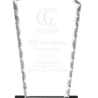 9" Diamond Facet Glass on Black Base