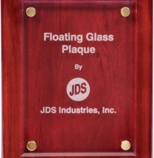 Rosewood Piano Finish Floating Glass Plaque