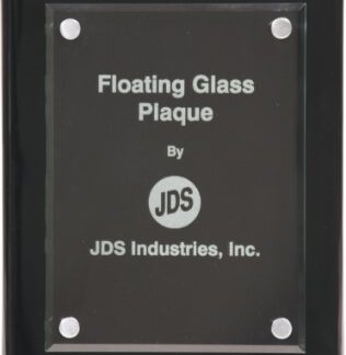 Black Piano Finish Floating Glass Plaque