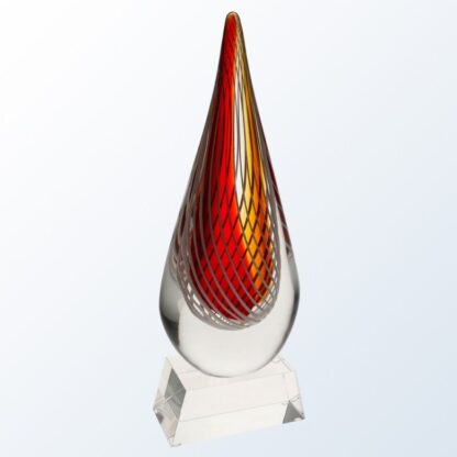 RED SWIRL WITH CLEAR BASE