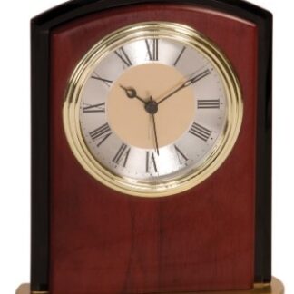 6 1/2" Mahogony Finish Square Arch Clock