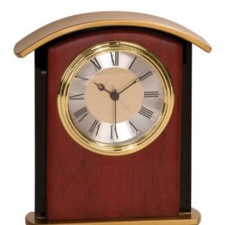 6 1/2" Mahogany Finish Gold Top Clock