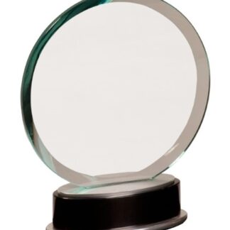 Jade Round Metro Glass with Silver and Black Piano Finish Base