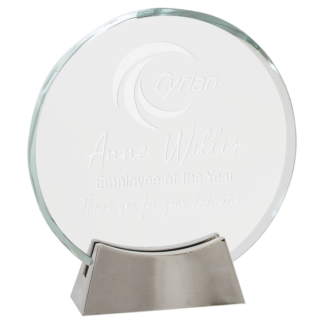 ROUND PLATINUM GLASS