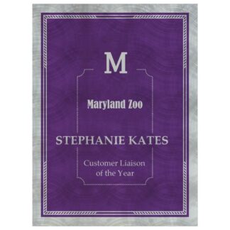 Purple/Silver Chrome Victory SunRay Plaque Plate