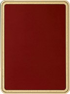Red/Gold Brass Plated Steel Rounded Corner Plaque Plate