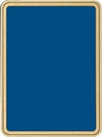 Royal Blue/Gold Brass Plated Steel Rounded Corner Plaque Plate
