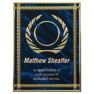 Blue Marble 2" Insert Holder Hi-Relief Aluminum Plaque Plate