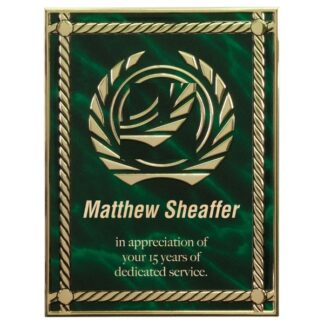 Green Marble 2" Insert Holder Hi-Relief Aluminum Plaque Plate