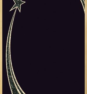 Black/Gold Brass Plated Steel Rising Star Plaque Plate