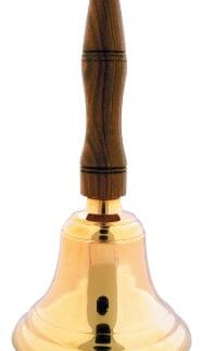 7 1/2" Brass School Bell with Wooden Handle