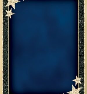 Blue/Gold Brass Plated Steel Starburst Plaque Plate