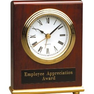 4" x 5" Rosewood Piano Finish Rectangle Desk Clock