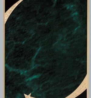 Green Marble/Gold Brass Victory Star Plaque Plate