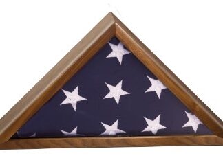 Walnut Piano Finish Flag Display Case