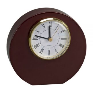 WOOD ROUND DISC SHAPED CLOCK WITH PIANO FINISH