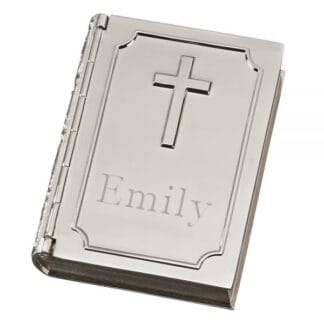 BOOK SHAPED BOX WITH CROSS ON COVER